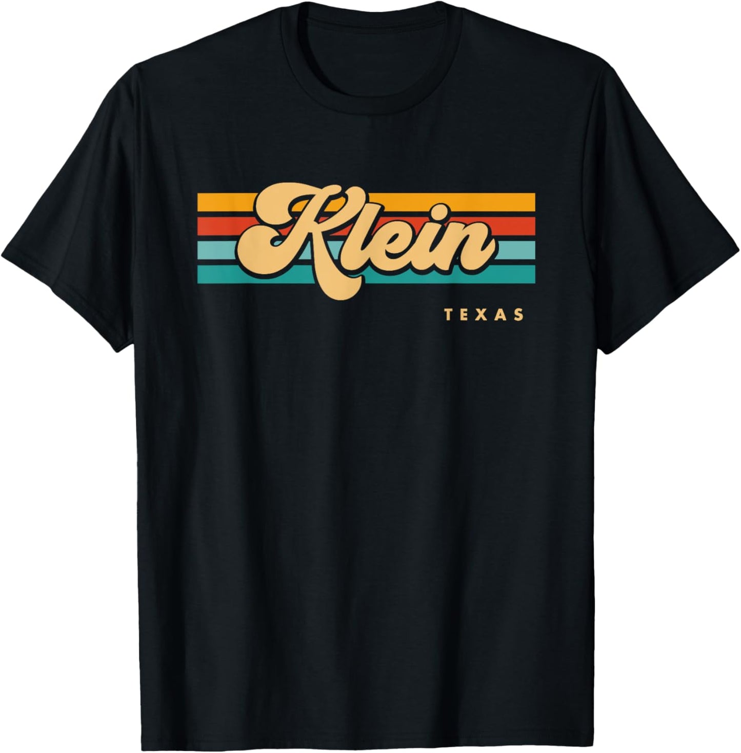 Vintage Sunset Stripes Klein, Texas T-Shirt - T-Shirt | Black