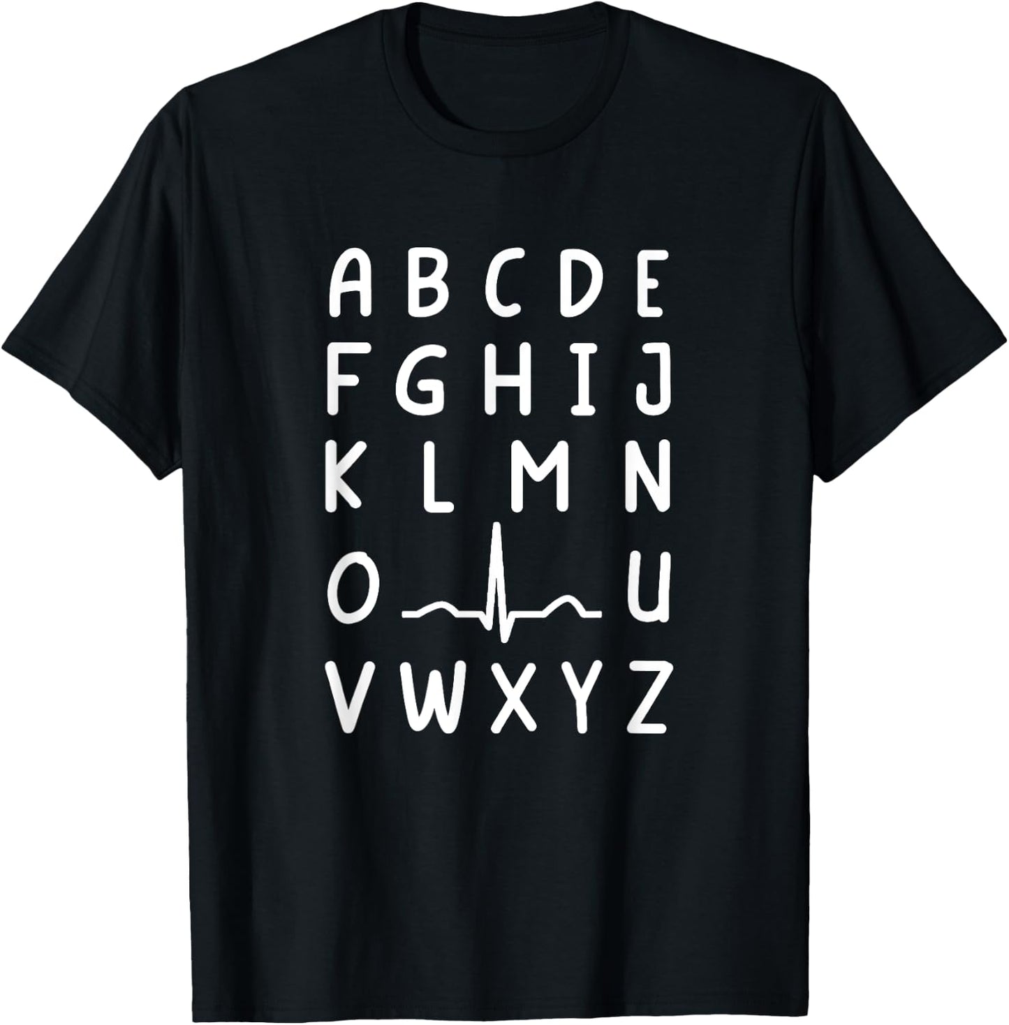 Nurse PQRST Nursing Student Ekg Alphabet Funny Nurse T-Shirt - T-Shirt | Black