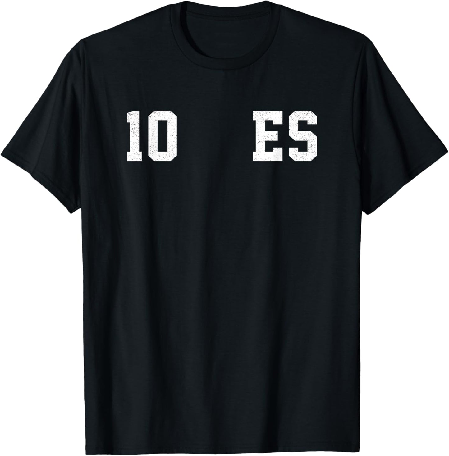 El Salvador ES 10 Sport Varsity Distressed Retro Number Ten T-Shirt - T-Shirt | Black