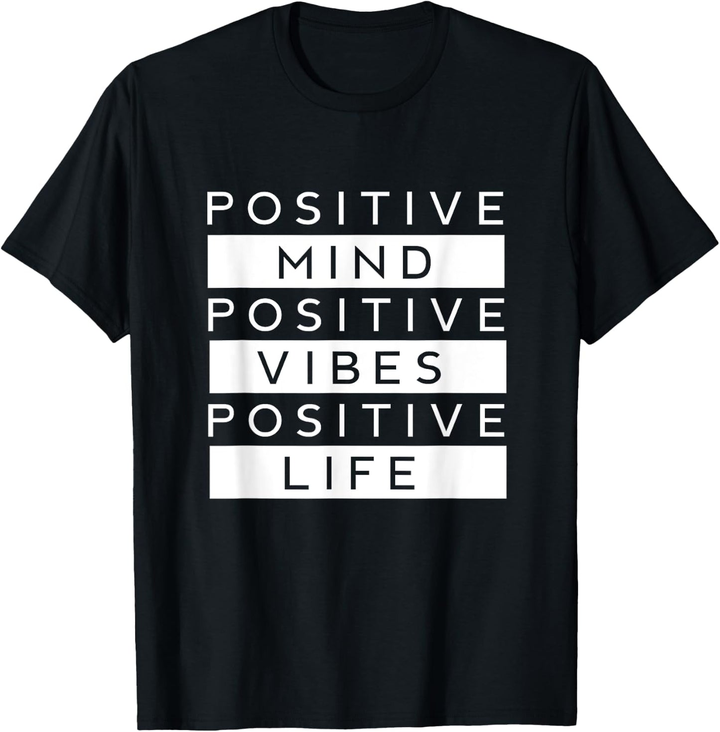 Positive mind, vibes and life Love Peace Namaste T-Shirt - T-Shirt | Black