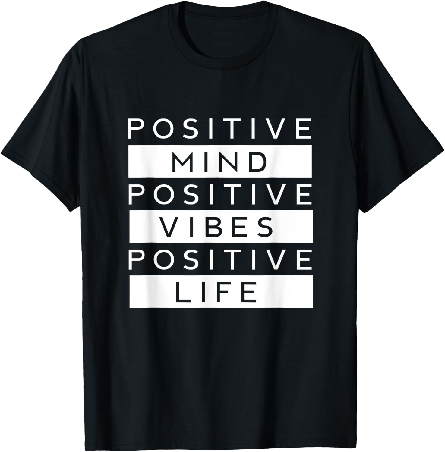 Positive mind, vibes and life Love Peace Namaste T-Shirt - T-Shirt | Black