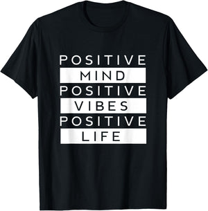 Positive mind, vibes and life Love Peace Namaste T-Shirt - T-Shirt | Black