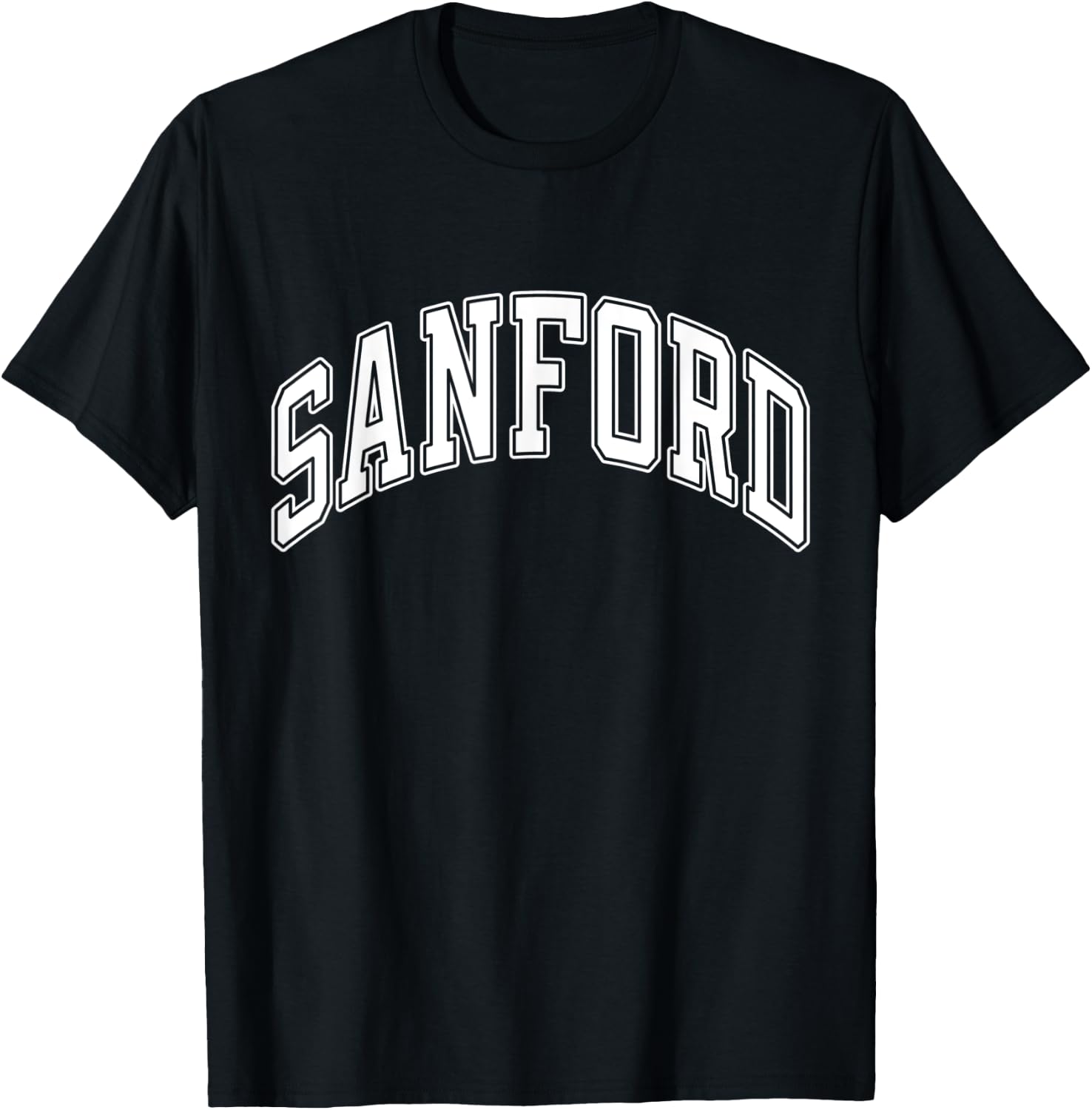 Sanford Florida FL Varsity Style White Text T-Shirt - T-Shirt | Black