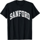 Sanford Florida FL Varsity Style White Text T-Shirt - T-Shirt | Black