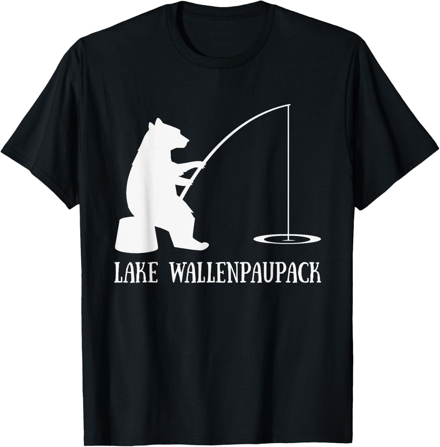Lake Wallenpaupack Bear Fishing Pennsylvania Gift T-Shirt - T-Shirt | Black