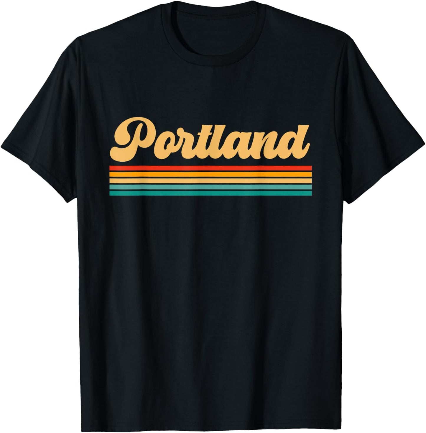 Retro Portland Oregon T-Shirt - T-Shirt | Black