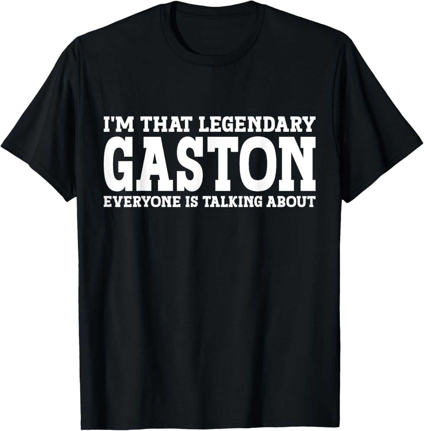Gaston Surname Funny Team Family Last Name Gaston T-Shirt - T-Shirt | Black