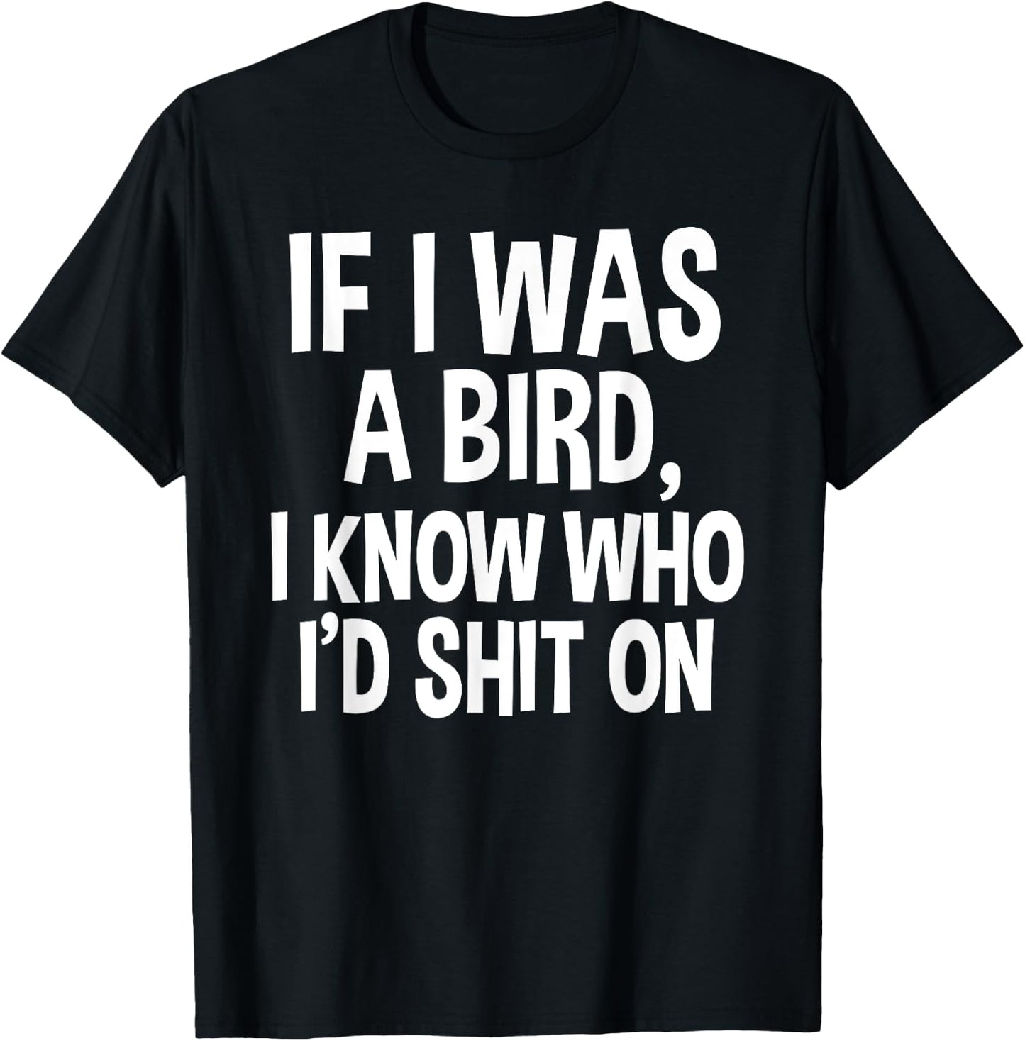 If I Was A Bird, I Know Who I'd Shit On Funny Gift Shirt T-Shirt - T-Shirt | Black