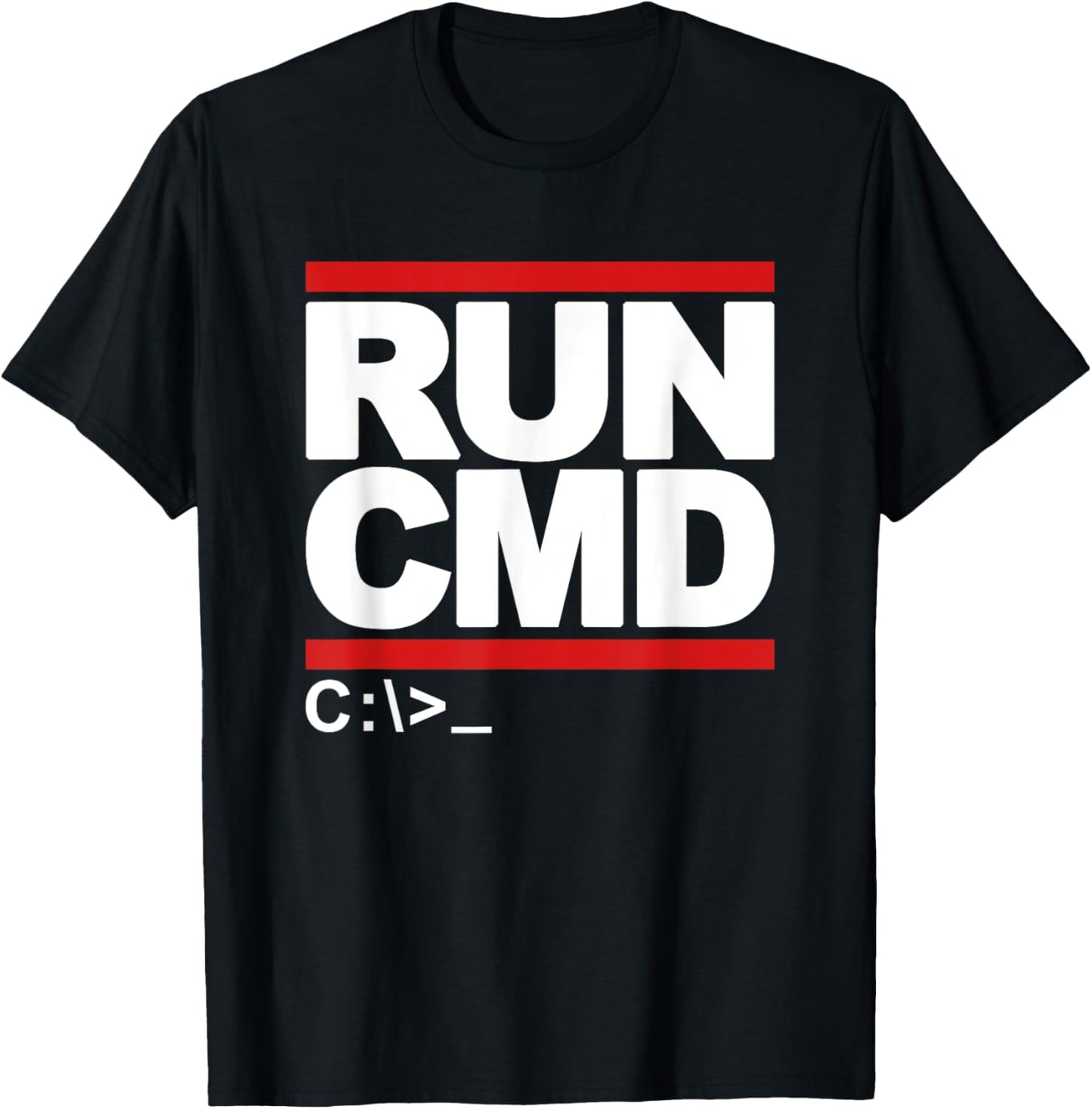 Funny Run CMD Programming Coding T-Shirt - T-Shirt | Black