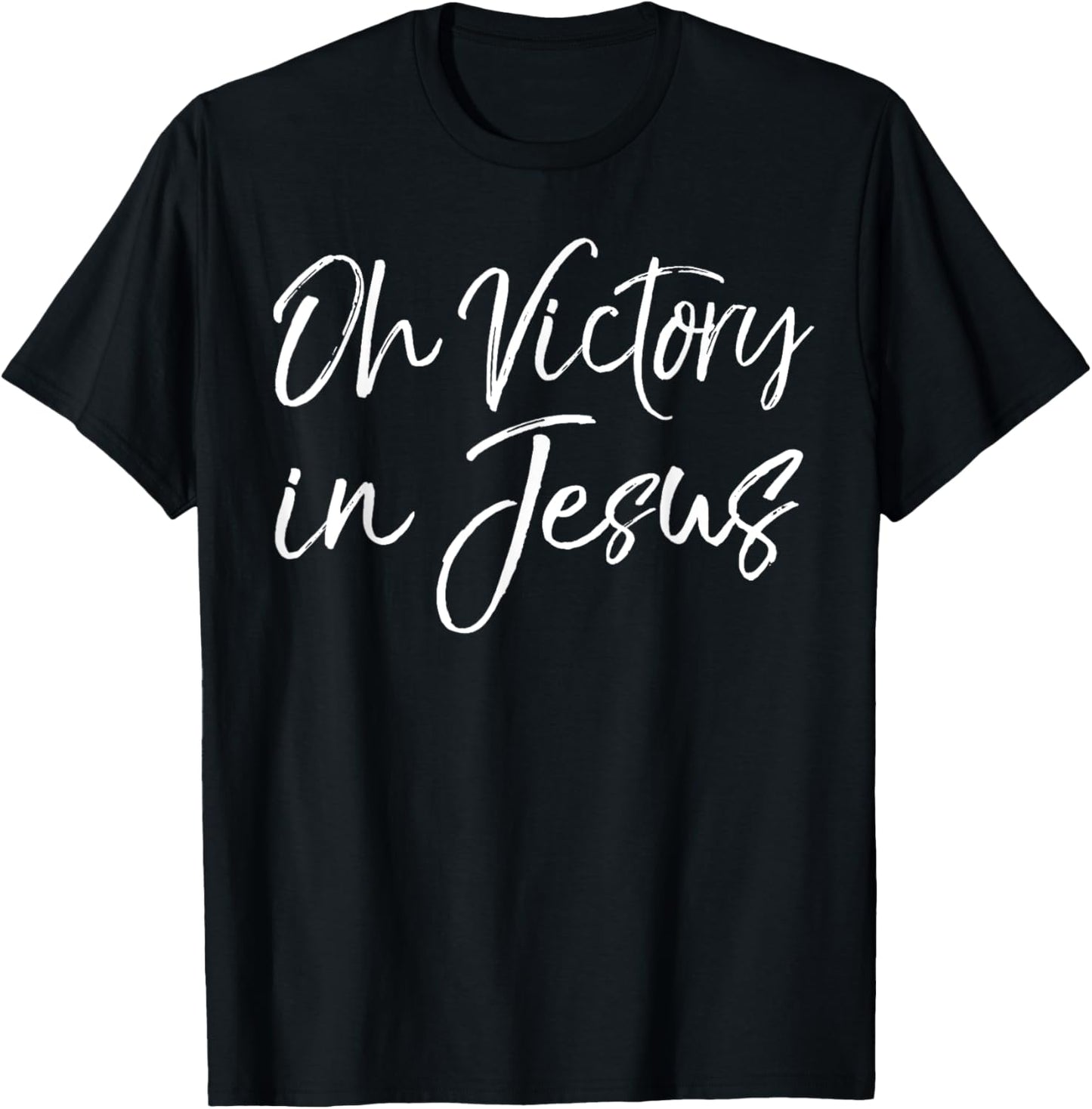 Christian Hymn Lyric Bible Verse Gift Oh Victory in Jesus T-Shirt - T-Shirt | Black