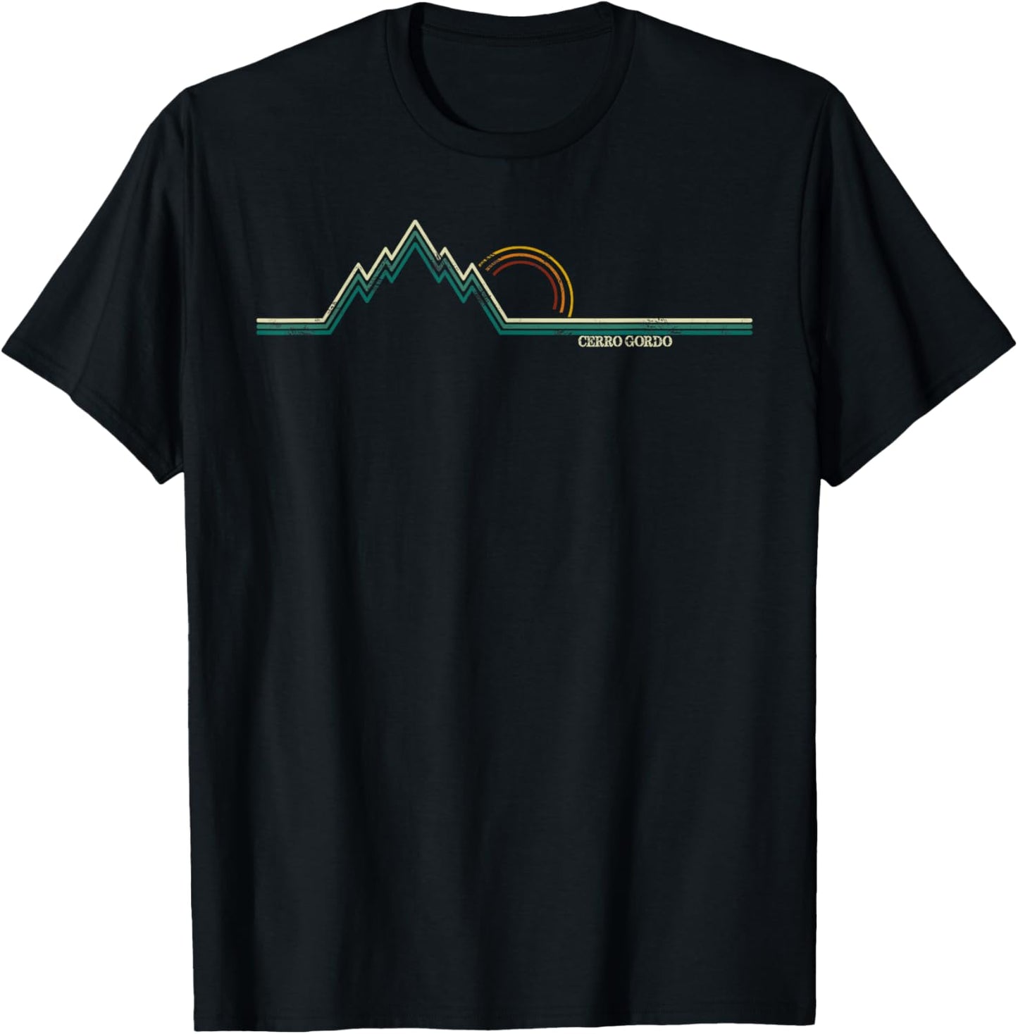 Retro Cerro Gordo, California Summer Hiking T-Shirt - T-Shirt | Black