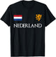 Nederland Tricolor Souvenir Proud Flag Of Netherlands T-Shirt - T-Shirt | Black