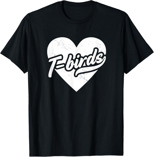 Vintage Thunderbirds High School Spirit Go T Birds Love T-Shirt - T-Shirt | Black
