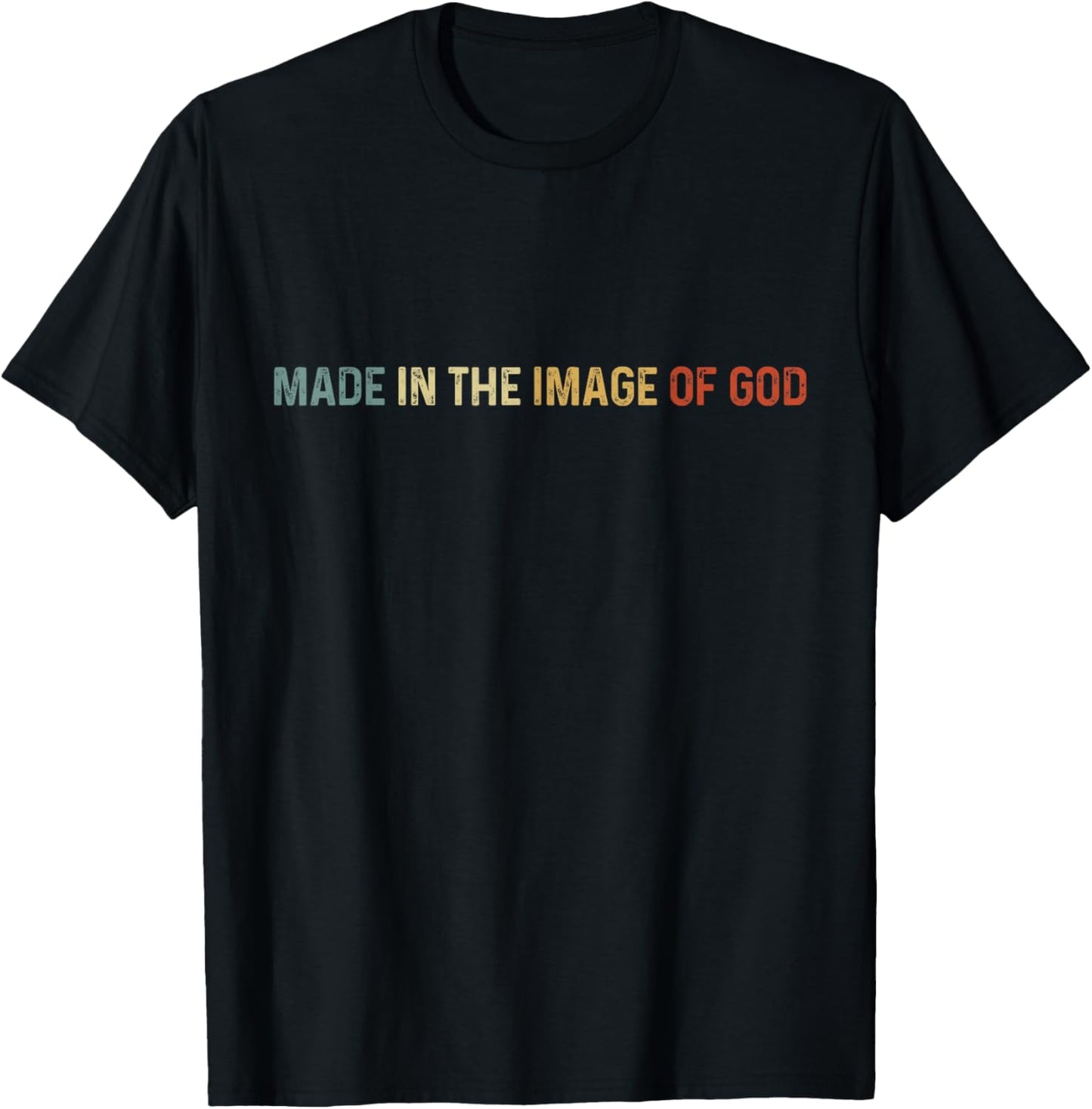 Made in the Image of God Vintag Christian God Bible T-Shirt - T-Shirt | Black