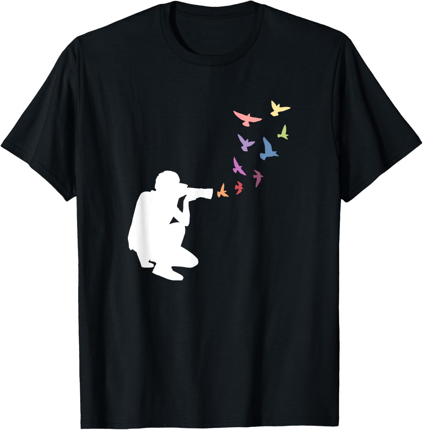 Photography nature birds on camera T-Shirt - T-Shirt | Black