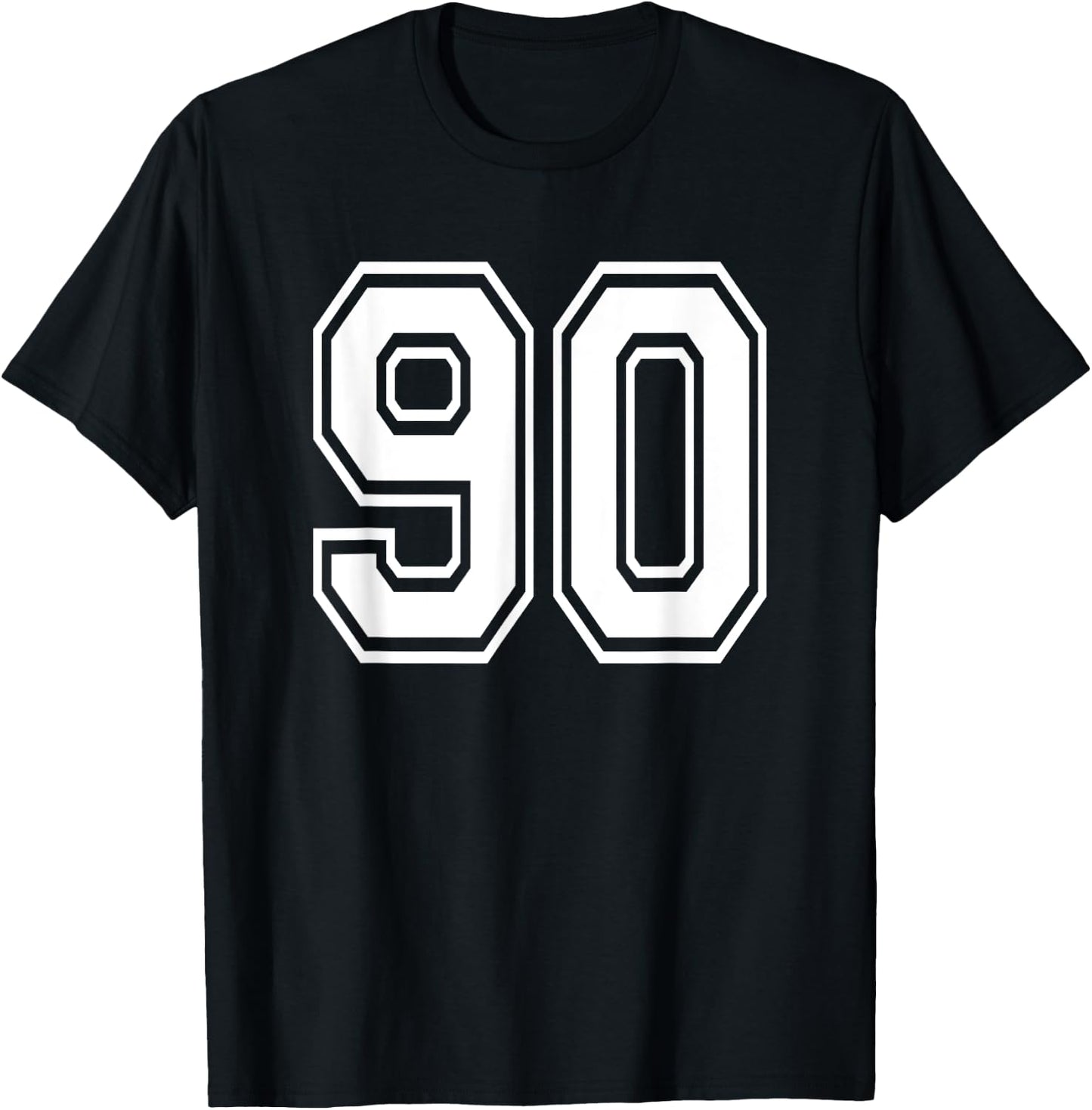 Number 90 Numbered Uniform Sports Jersey Team 90th Birthday T-Shirt - T-Shirt | Black