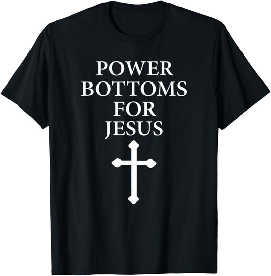 Vintage Power Bottoms For Jesus Christian Bible T-Shirt - T-Shirt | Black