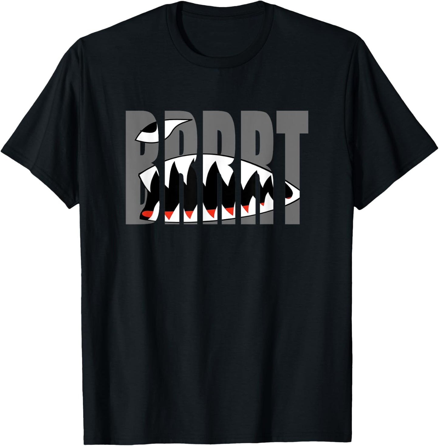 Fairchild A10 A-10 Thunderbolt Warthog Brrrt Shark mouth T-Shirt - T-Shirt | Black