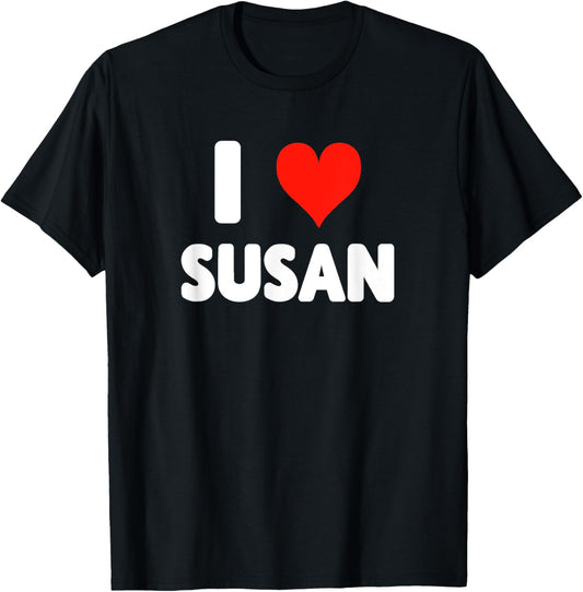 I Love Susan - Heart T-Shirt - T-Shirt | Black
