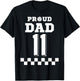 Volleyball Number 11 Eleven Custom Proud Dad Jersey T-Shirt - T-Shirt | Black