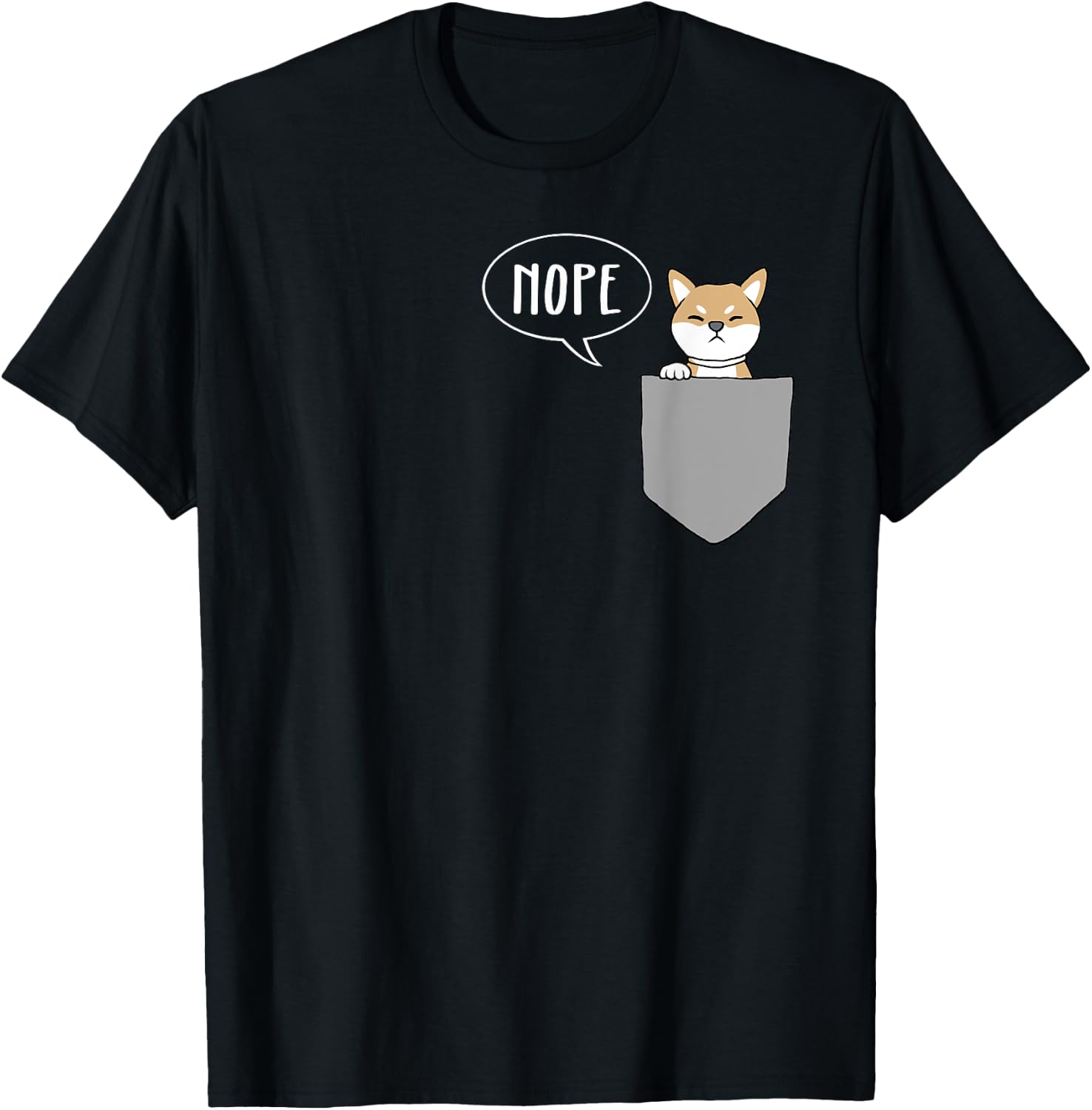Shiba Inu Pocket Nope Funny Shiba Inu T-Shirt - T-Shirt | Black