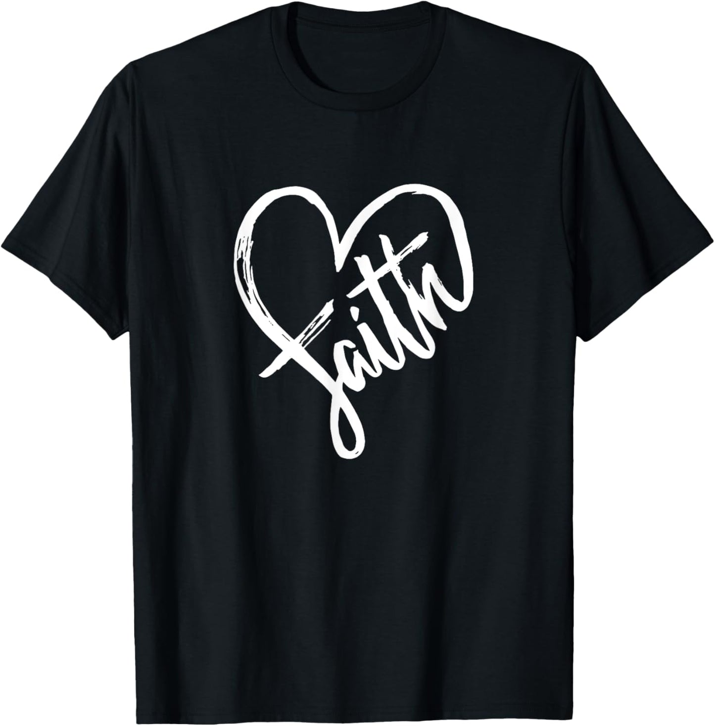 Faith Heart Love Religion - Jesus Believer Belief Crucifix T-Shirt - T-Shirt | Black