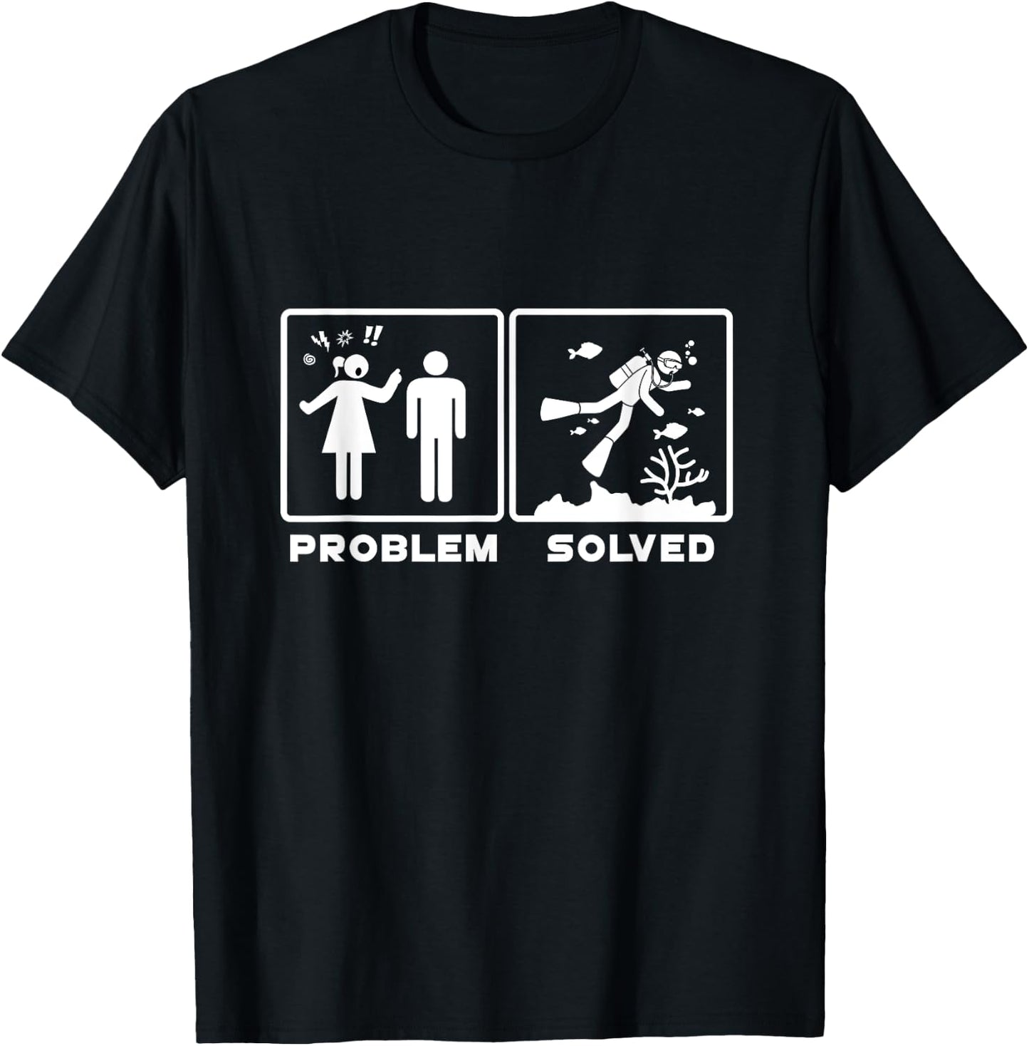 Diver Wife Problem Solved T-Shirt - T-Shirt | Black