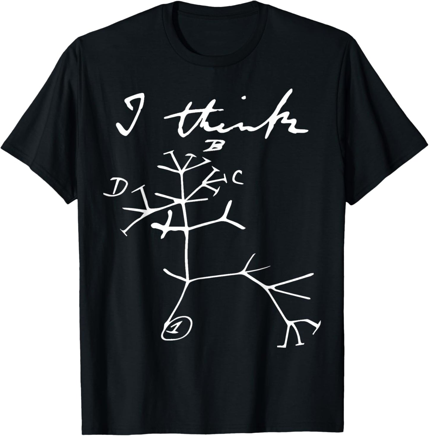 I Think Tree Life Darwin Evolution Biology Science Teacher Women Girls Kids T-Shirt - T-Shirt | Black