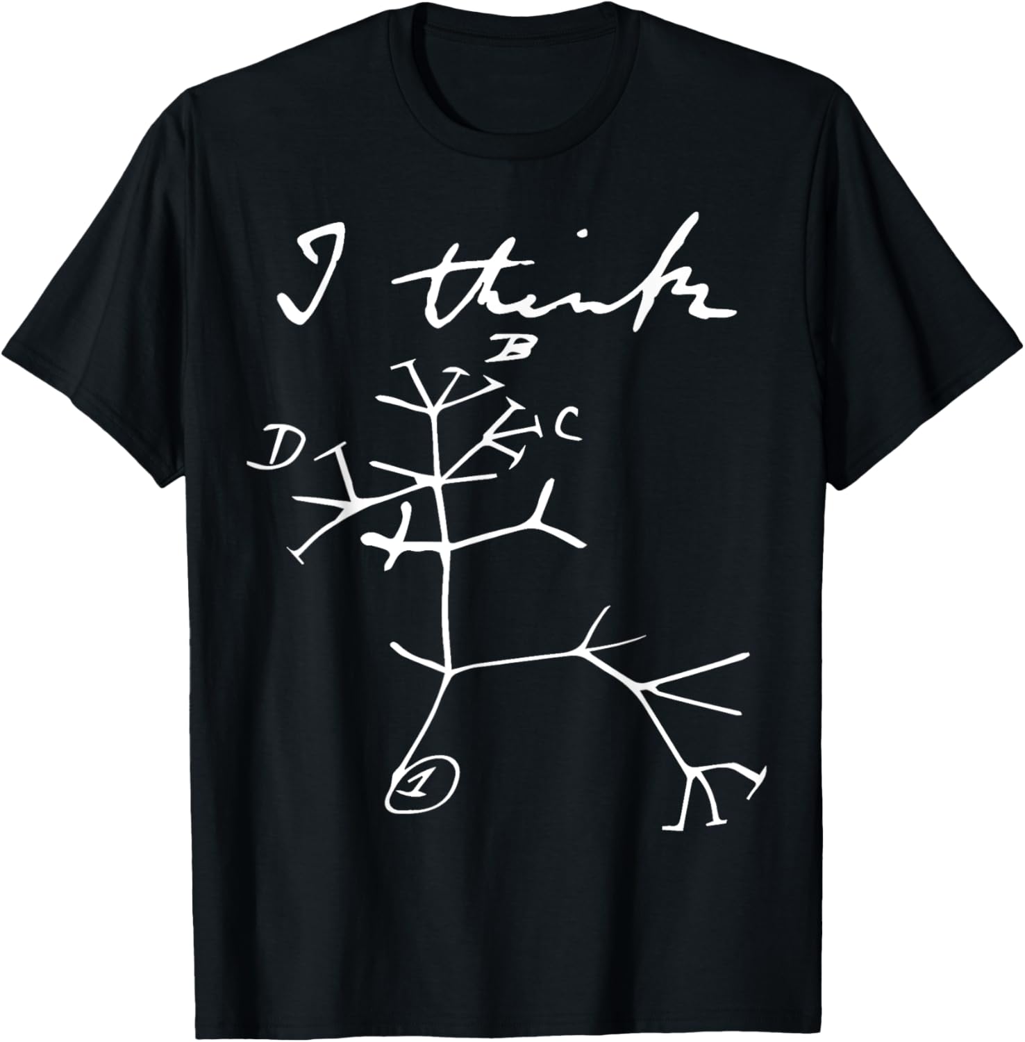 I Think Tree Life Darwin Evolution Biology Science Teacher Women Girls Kids T-Shirt - T-Shirt | Black
