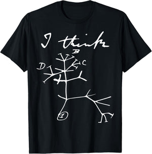 I Think Tree Life Darwin Evolution Biology Science Teacher Women Girls Kids T-Shirt - T-Shirt | Black