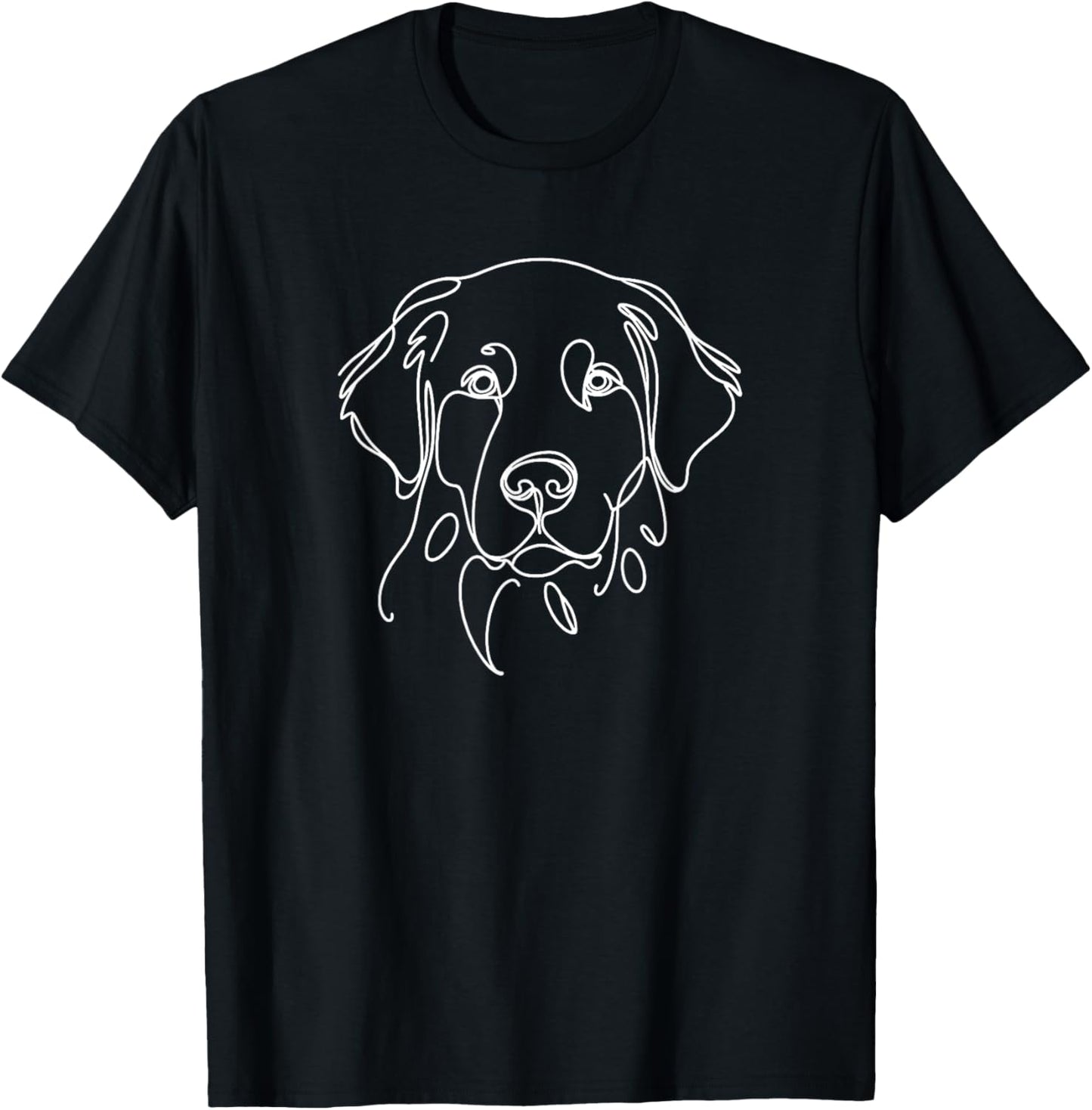 Minimalist Dog Line Art Golden Retriever Lovers T-Shirt - T-Shirt | Black