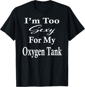 Oxygen Tank Humor Lung Surgery Recovery Get Well Soon Gifts T-Shirt - T-Shirt | Black