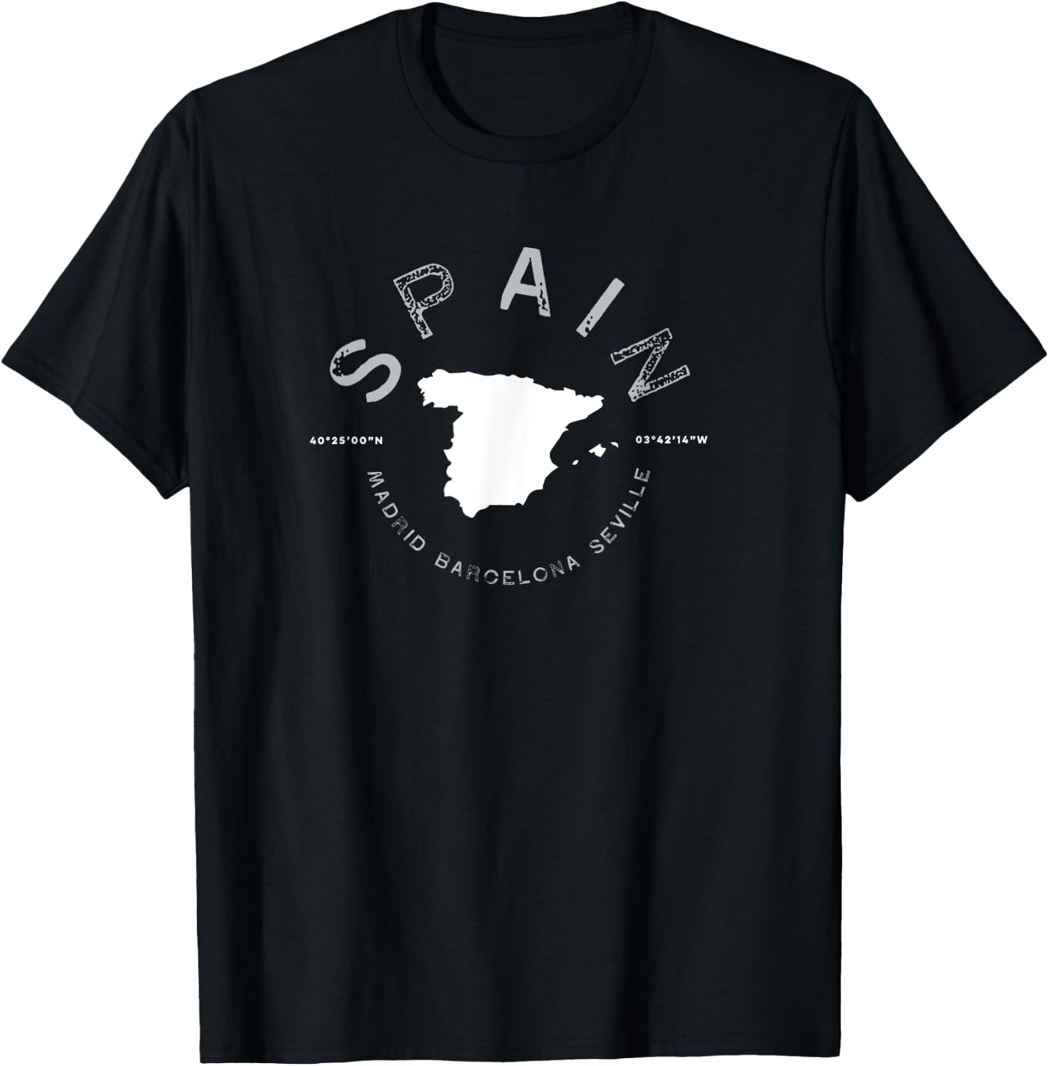 Spain Barcelona Madrid Seville Graphic Vintage Retro T-Shirt - T-Shirt | Black
