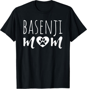 Basenji Mom Dog Lover Basenji Owner Basenji Mama Grandmother Women Girls Kids T-Shirt - T-Shirt | Black