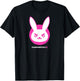 Overwatch 2 D.Va White & Pink Rabbit Centre Icon Logo T-Shirt - T-Shirt | Black