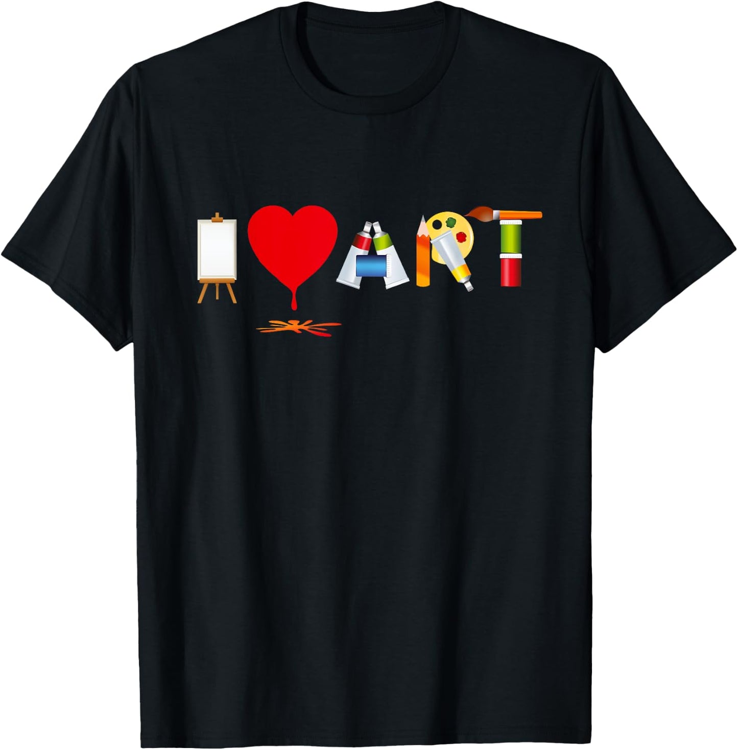I Love Heart The Art For Kids Colourful Little Artists Art T-Shirt - T-Shirt | Black
