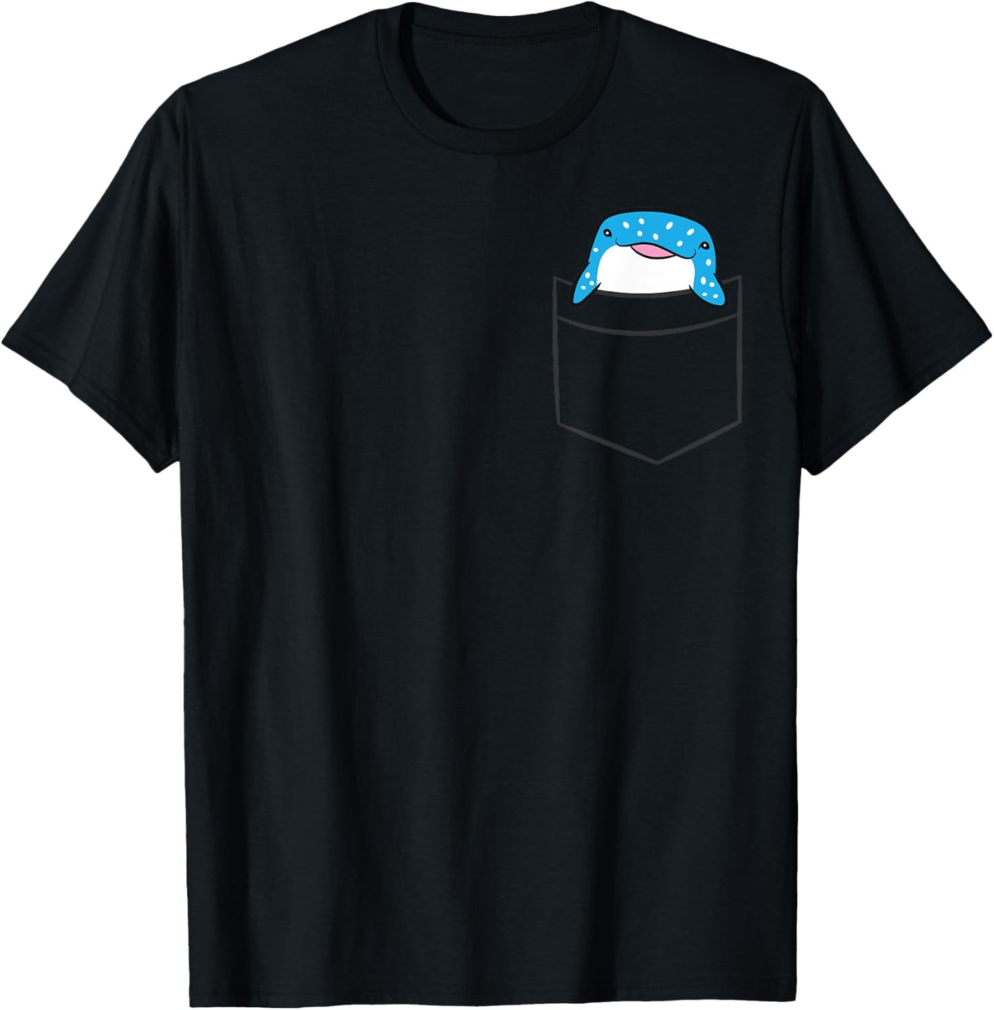 Whale Shark In The Pocket Ocean Animal Pocket Whale Shark T-Shirt - T-Shirt | Black