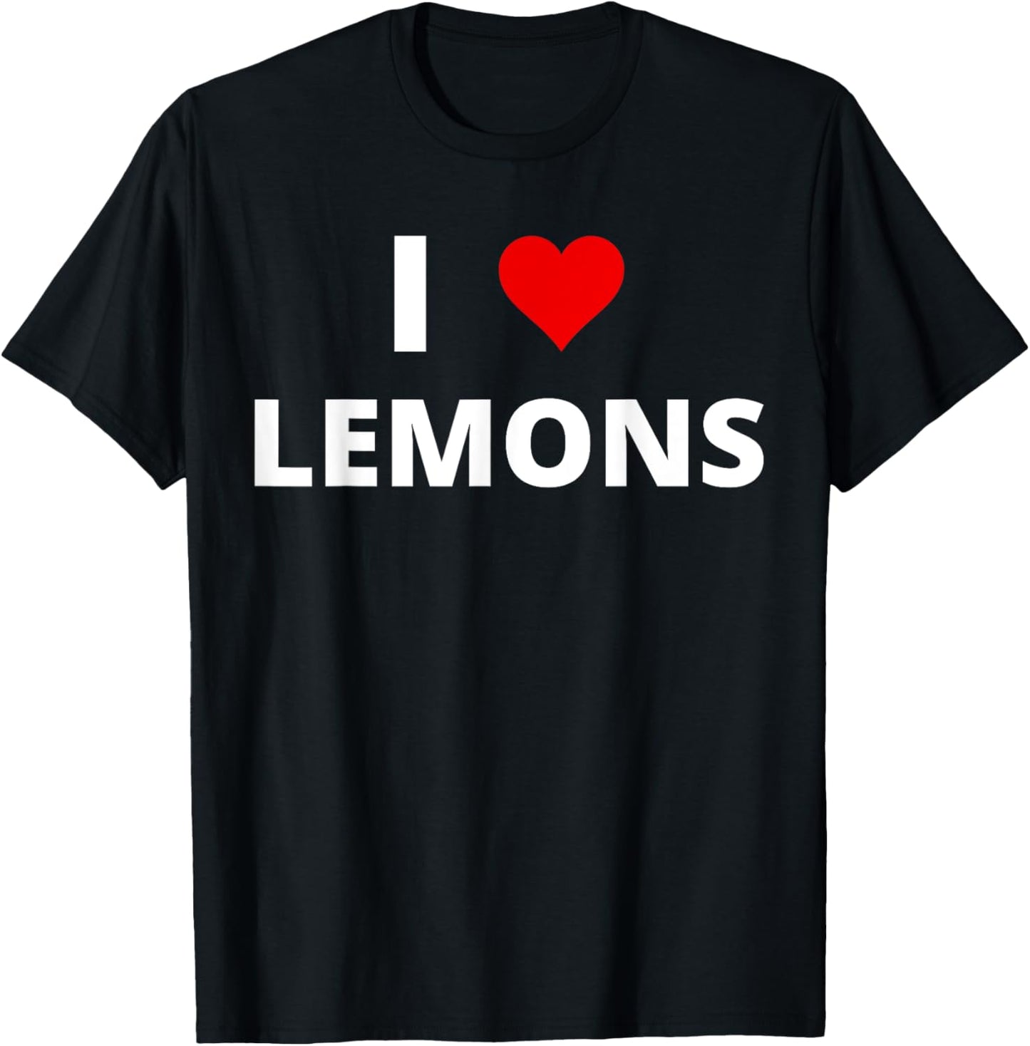 I Love Lemons, With A Red Heart T-Shirt - T-Shirt | Black