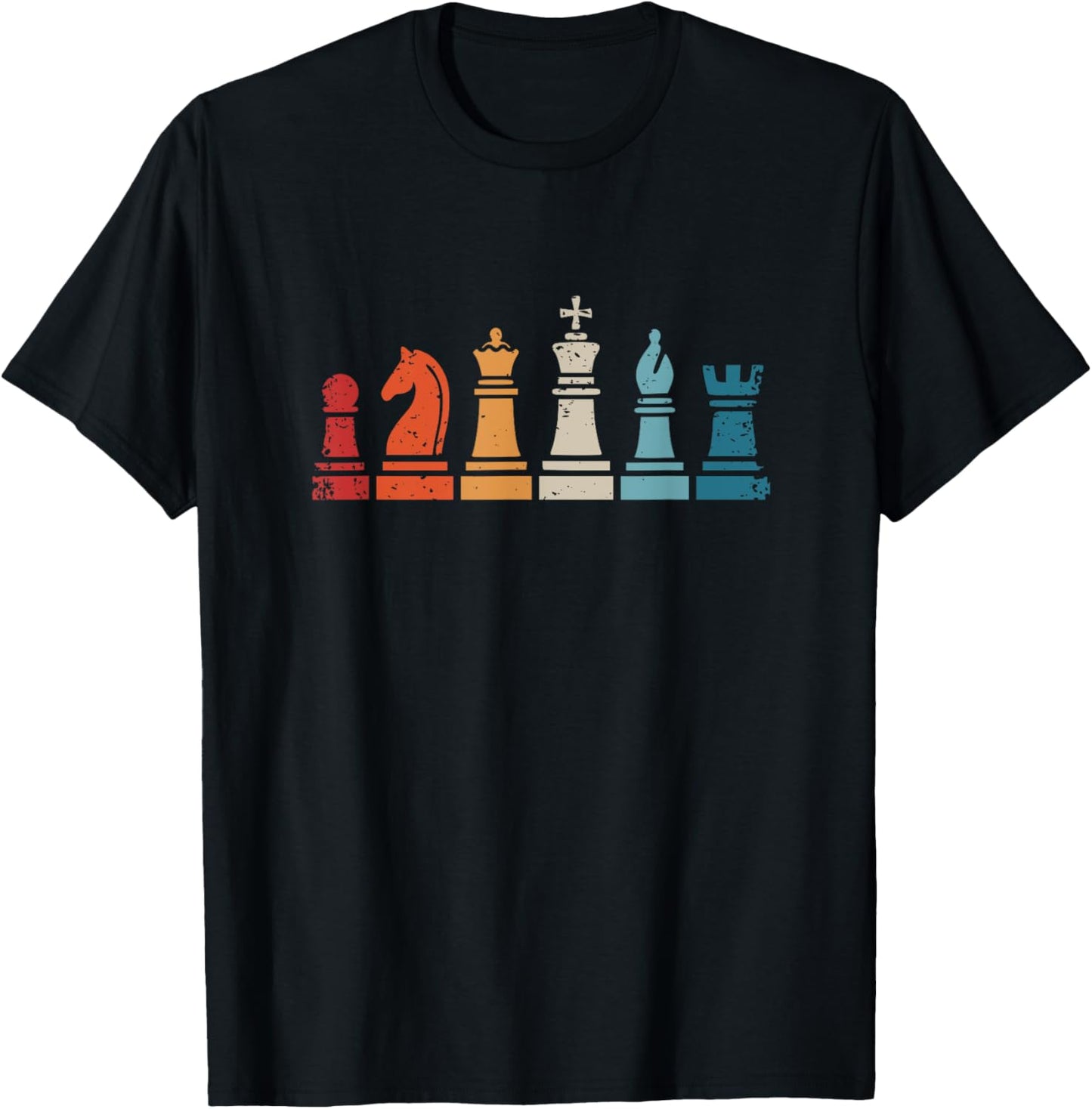 Chess Player Vintage Chess Pieces T-Shirt - T-Shirt | Black