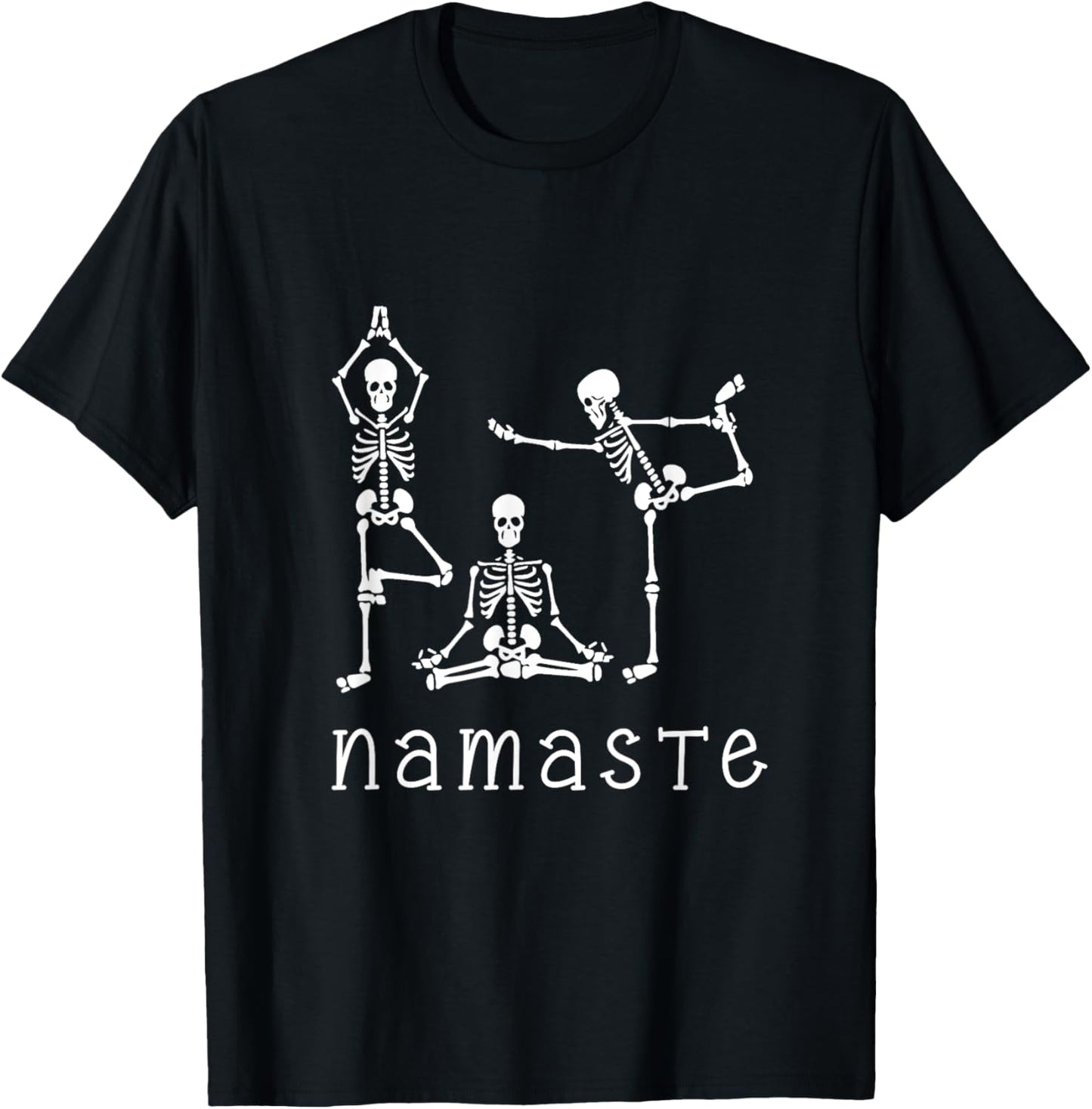 Namaste Skeletons Yoga Lover Gift Yogi Workout Women T-Shirt - T-Shirt | Black