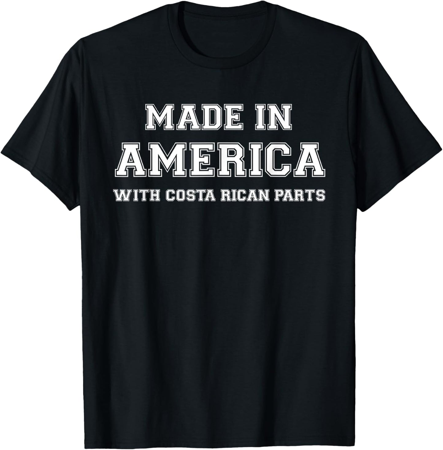 MADE IN AMERICA WITH COSTA RICAN PARTS Costa Rica USA T-Shirt - T-Shirt | Black