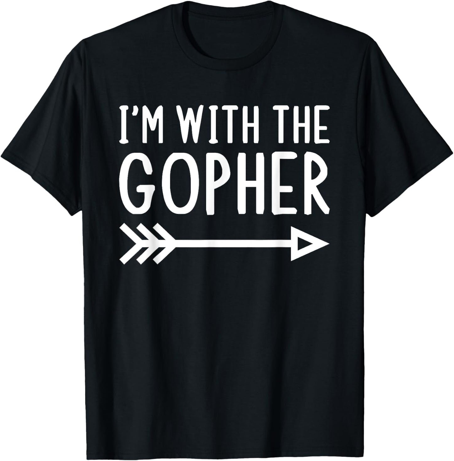 I'm With The Gopher Funny Matching Halloween Couple Costume T-Shirt - T-Shirt | Black