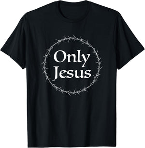 Only Jesus w/ Crown of Thorns T-Shirt - T-Shirt | Black