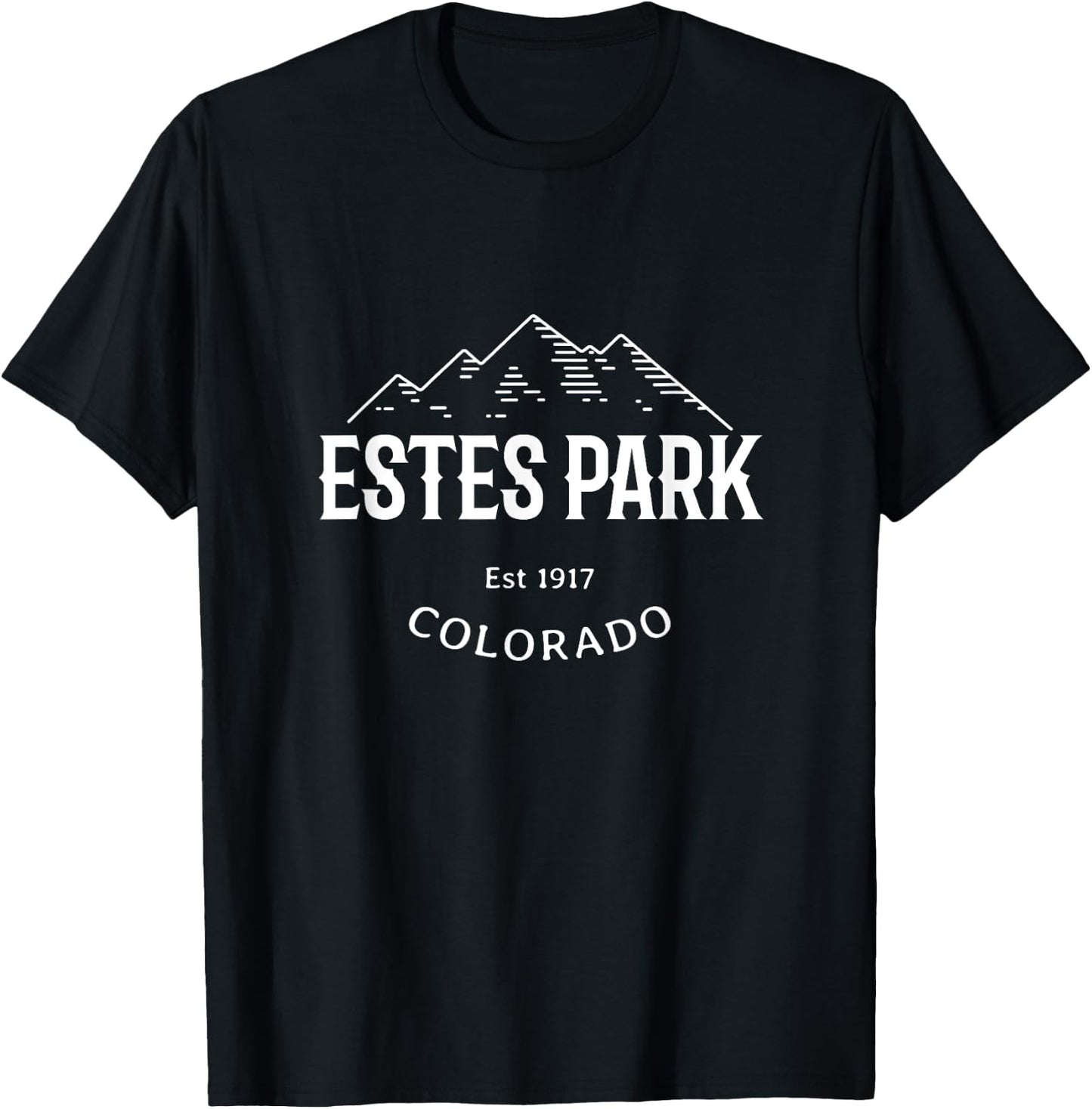 Original Estes Park Colorado Rocky Mountains Graphic Design T-Shirt - T-Shirt | Black