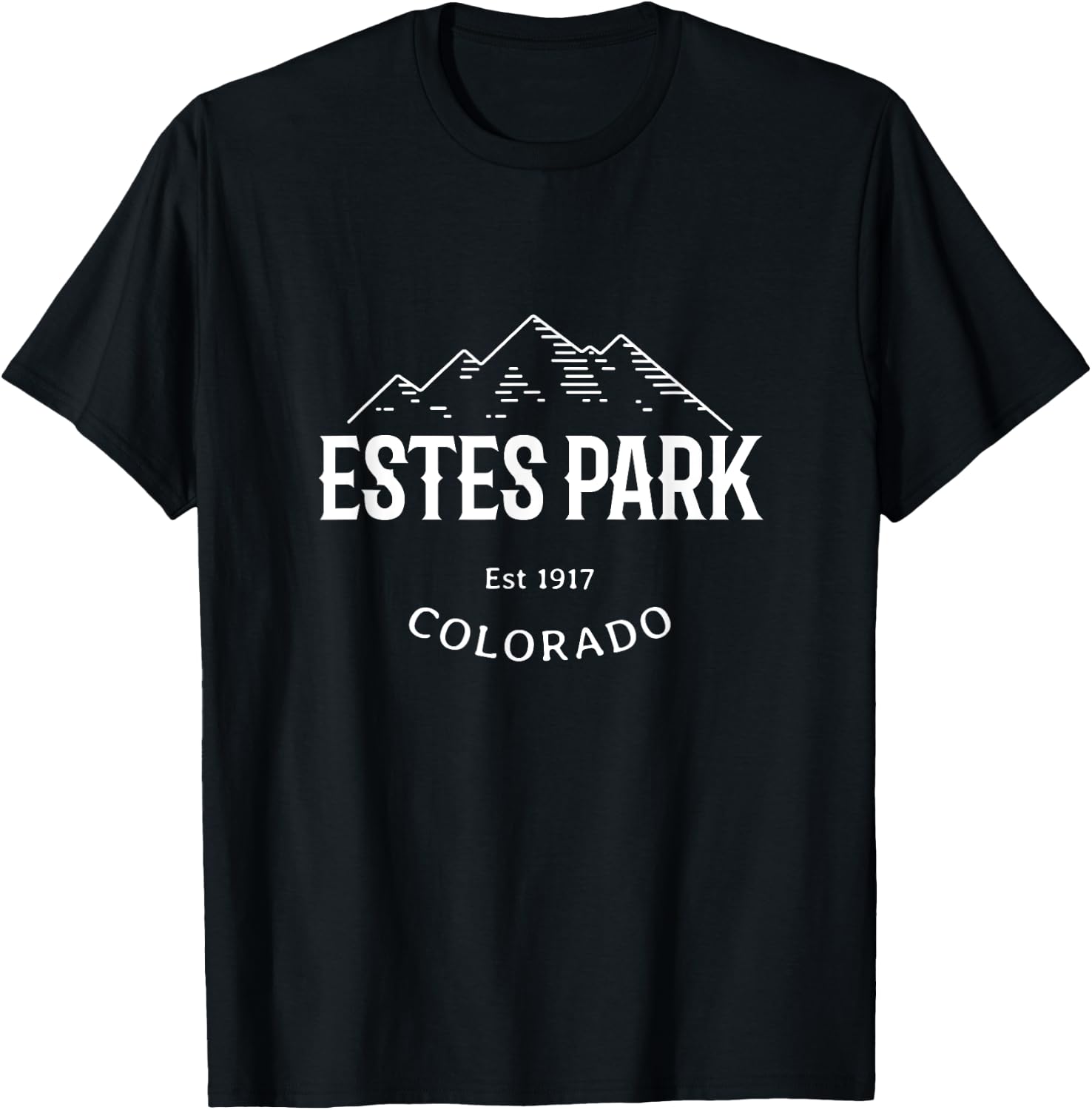 Original Estes Park Colorado Rocky Mountains Graphic Design T-Shirt - T-Shirt | Black
