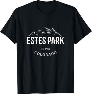 Original Estes Park Colorado Rocky Mountains Graphic Design T-Shirt - T-Shirt | Black