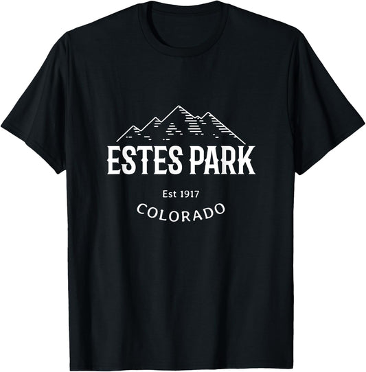 Original Estes Park Colorado Rocky Mountains Graphic Design T-Shirt - T-Shirt | Black