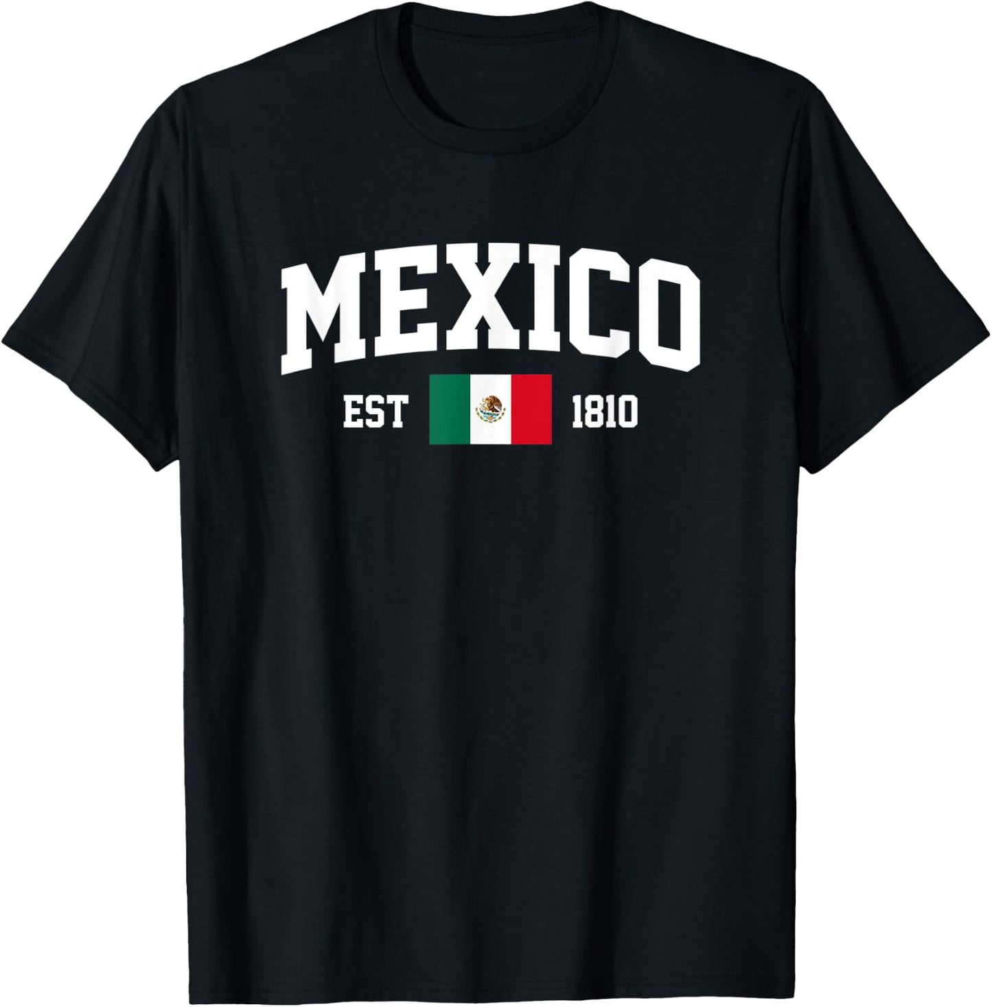 Mexico Flag Independence Est 16th September 1810 Mexican T-Shirt - T-Shirt | Black