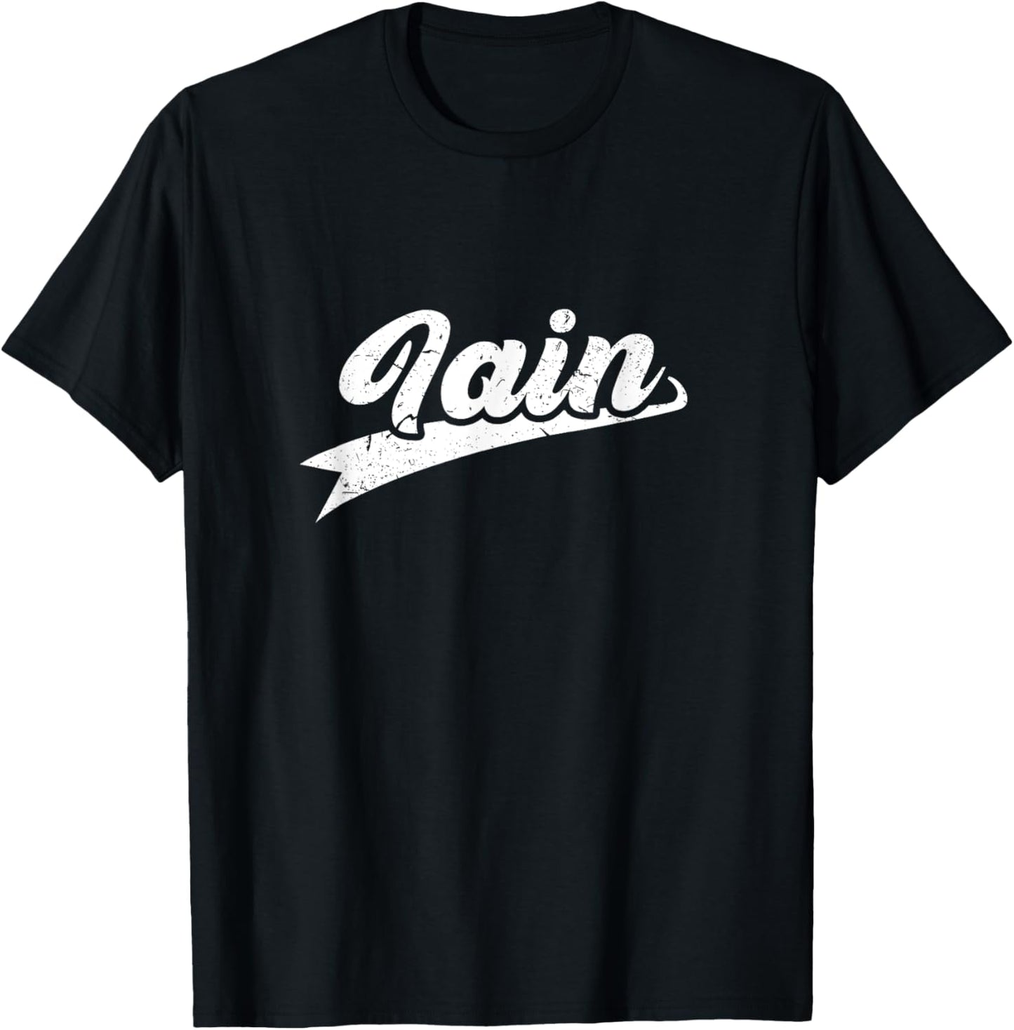 Classic 70s Retro Name Iain T-Shirt - T-Shirt | Black