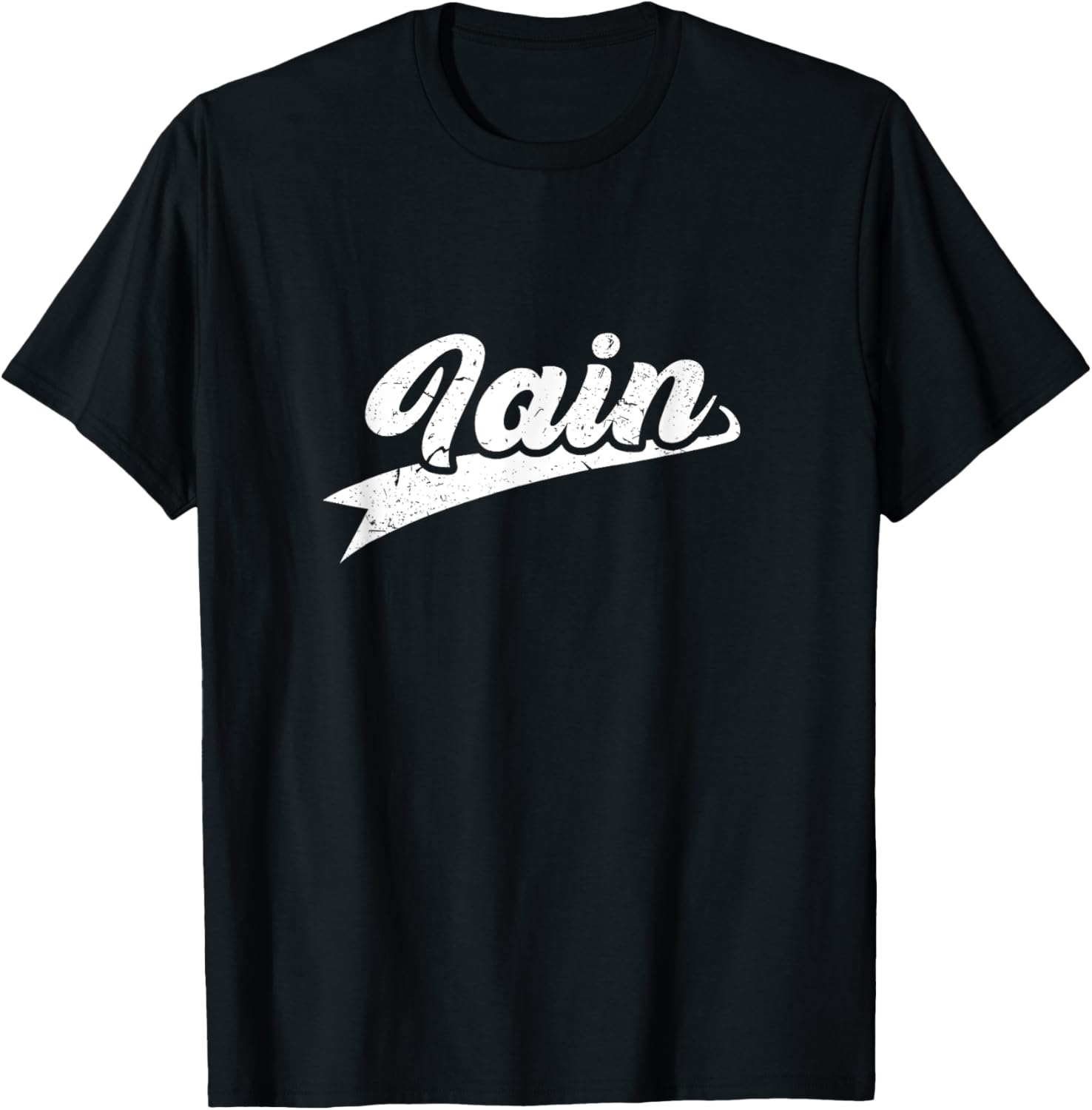 Classic 70s Retro Name Iain T-Shirt - T-Shirt | Black